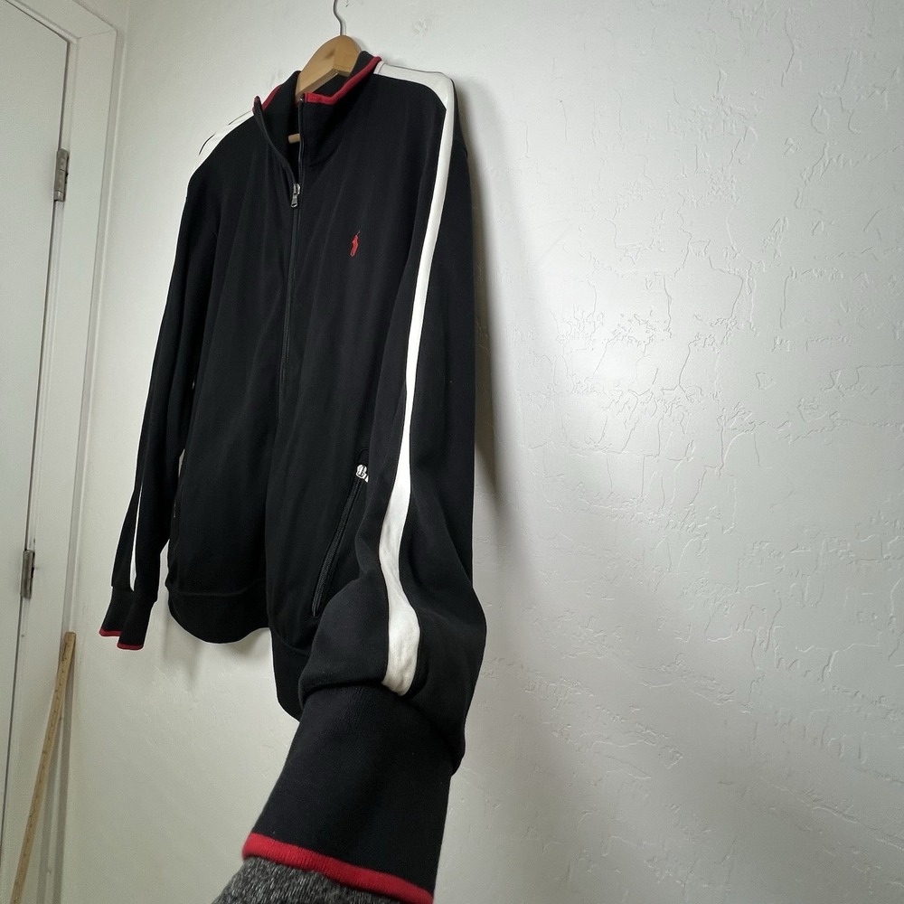 Polo Ralph Lauren Performance Full-Zip Track Jacket Men's XL Black/White /Red - Picture 5 of 13